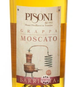 Pisoni Grappa Trentina Moscato Barricata -Spirituosengeschäft pisoni grappa trentina moscato barricata 0 7 liter 4